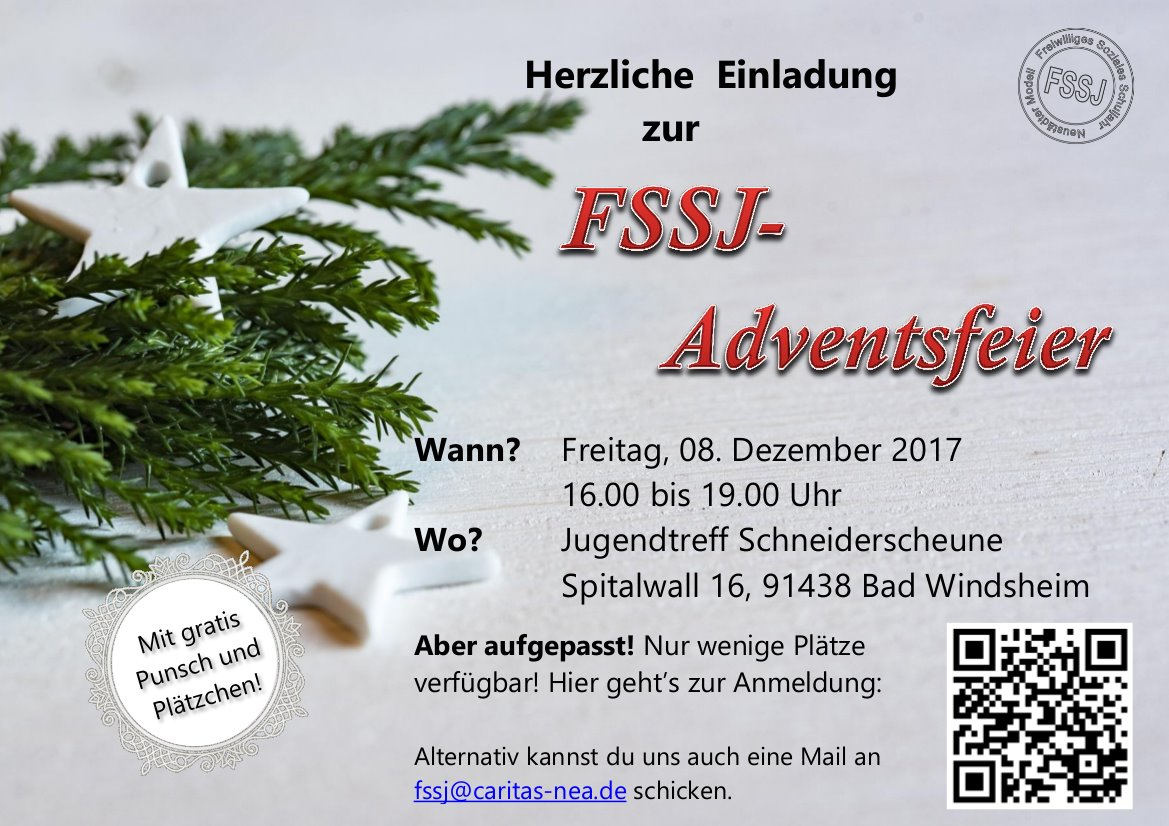 Flyer FSSJ-Adventsfeier am 08.12.2017